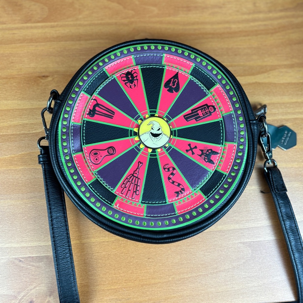 Loungefly Nightmare  Before Christmas Oogie Boogie Roulette Wheel Crossbody Bag